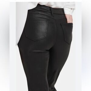 New NYDJ Women’s Waxed Coated Dark Grey/ Black Legging Jeans